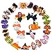 20 Pack 2 inch-4.5 inch Boutique clips Grosgrain Ribbon Halloween Hair Bows with Ghost Pumpkin Pattern for Little Toddlers Girls