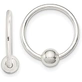 925 Sterling Silver Ball Hoop Earrings 15mm