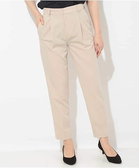 Amazon オフオン Ofuon センタープレスクロップドパンツ ベージュ S ロングパンツ 通販