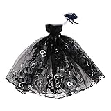 Off Shoulder Tube Top Princess Doll Dress, 1/3 BJD Doll Wedding Party Outfits, 60cm Girl Doll Formal Dress Black