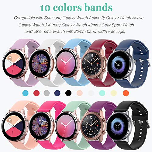 HSWAI 10 Colors Compatible with Samsung Galaxy Watch Active Bands/Active 2 Watch Bands 40mm 44mm / Galaxy Watch 4 Band… - Image 3