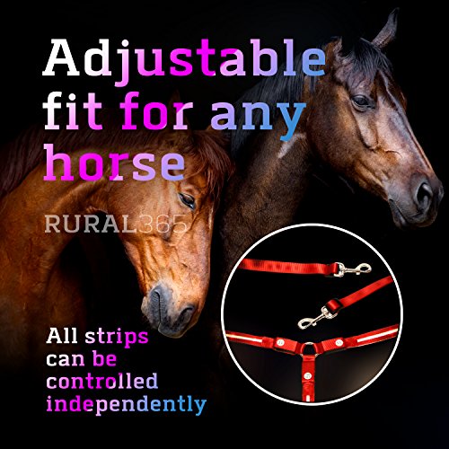 Rural365 Reflective Horse Tack LED Horse Breastplate Collar LED Horse Tack Breast Collar for