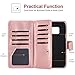 Galaxy S7 Case, S7 Wallet Case, BENTOBEN Folio Flip Faux Leather Wallet Case Credit Card Slots Cash Holder Wristlet Cover Magnetic Snap Closure Protective Case for Samsung Galaxy S7, Rose Gold/Pink