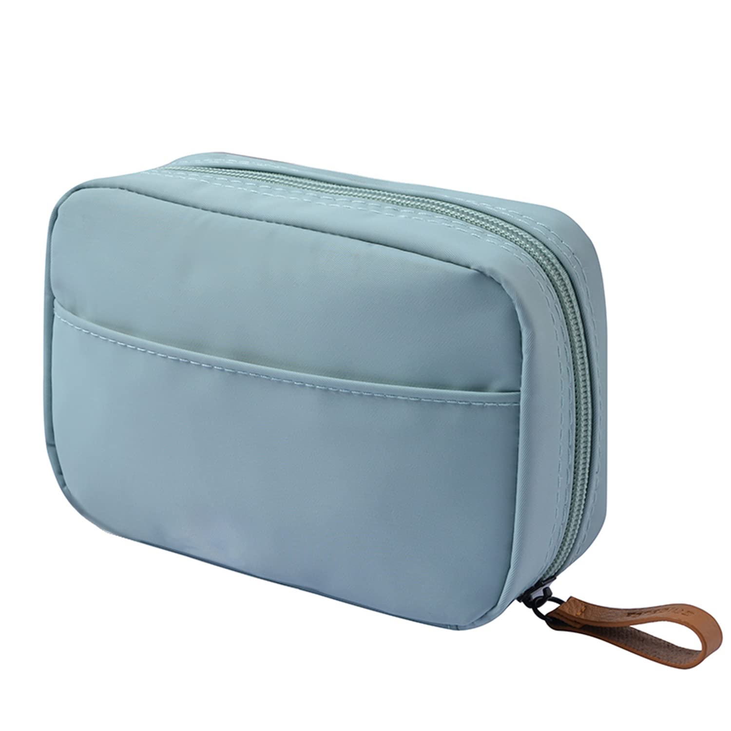 Photo 1 of Hekyip Rectangular Beauty Bag, Small Travel Makeup Bag for Purse, Portable Waterproof Cosmetic Pouch for Ladies Women (Rectangular Mint Blue)