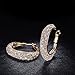 Mytys Two Tone Earrings for Women Gold Silver Rose Gold Crossover Cable Half Hoop Statement Designer Stud Earrings (rose gold)