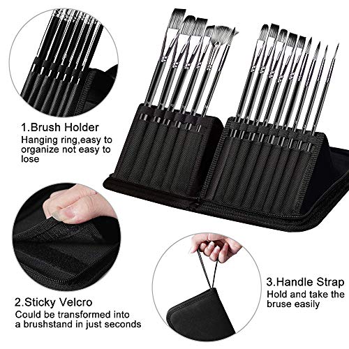 Acrylic Paint Brush Set,60 Piece Professional Painting Set,Includes 24 Acrylic Paints,30 Pcs Paint Brushes with Case,2 Paint Knife,2 Sponge,1 Palette for Oil,for Artists,Students,Beginner