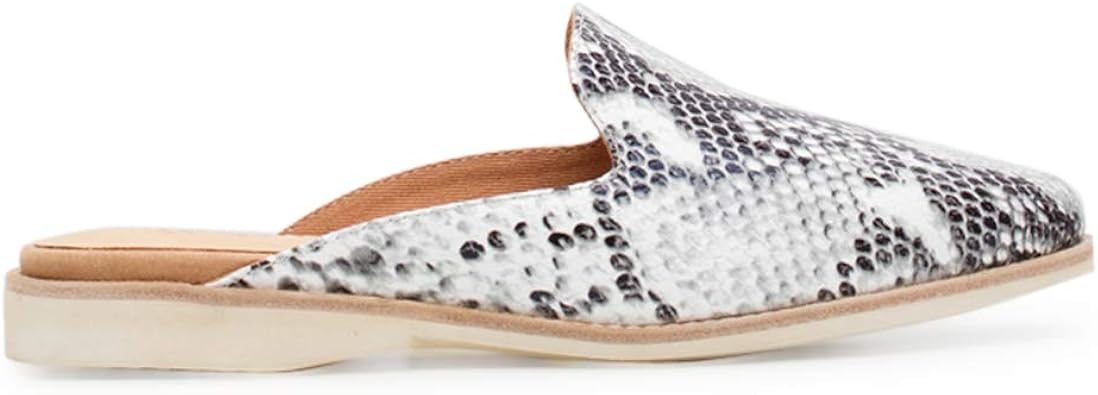 Rollie Women S Madison Mule Grey Snake Print Leather Mules Gray