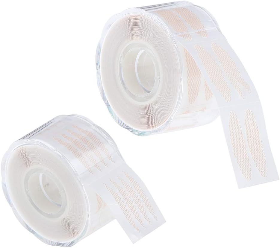 Injoyo 2 Rolls Invisible Double Eyelid Tapes for Droopy Hooded Eyes, Two-sided Sticky, Natural Waterproof Self-adhesive Fiber Glue Strips
