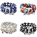 FINREZIO 4 Sets Bohemian Beaded Bracelets for Women Girls Multilayer Stretch Stackable Elephant Wing Heart Bracelet Set Multicolor Jewelry