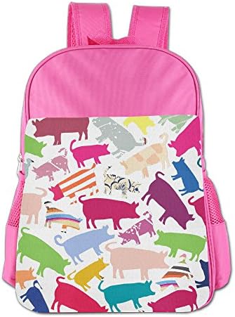 Gibberkid Child's Pigs Colorful Pattern Cute School Bag Bookbag Boys/Girls For 4-15 Years Old Pink