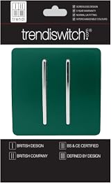 Trendi Switch 2 Gang 2 Way 240V Screwless Front Plate Green ART-SS4DG view 2