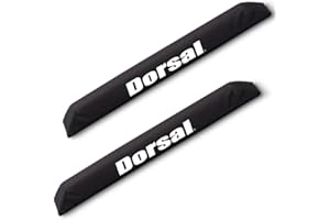 DORSAL Aero Roof Rack Pads for Factory and Wide Crossbars - Pack of 2 for Surfboards Kayaks Sups Snowboards Polyester 34" Inch Factory Aero Bars (Narrow) Black