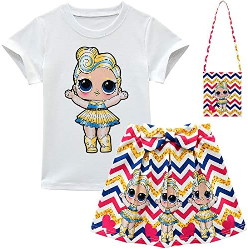 Latlong Lol サプライズ ドール 半袖tシャツ ミニスカート ショルダーバッグ キッズ Lol Surprise Doll 3点セット 可愛い 薄手 134