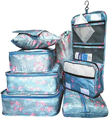 Packing Cubes my FL 6pcs Backpack Organizers Set with Shoes Bag Travel Luggage