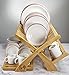 Earth's Dreams Bamboo Foldable Dish Drying Rack - Dual Tier for Plates Collapsible Dish Drying Rack - Kitchen Counter Wooden Dish Rack - Compact, Space Saver - Ideal Gift