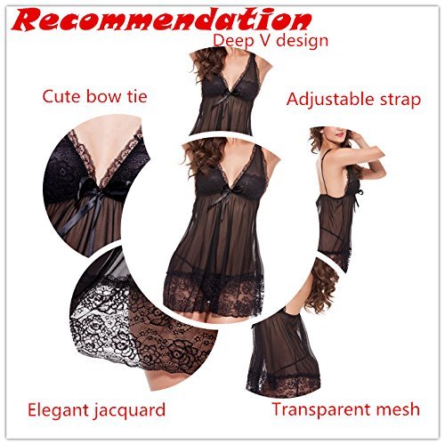 Aoymay-Womens-Sexy-Lace-Lingerie-for-Sex-Sleepwear-Babydoll-Sheer-Dress-V-String-Miniskirt