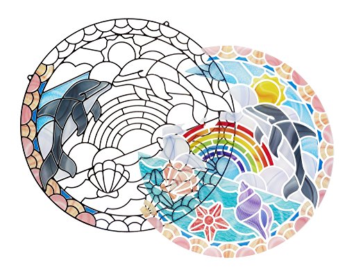 Melissa & Doug Stained Glass Made Easy Craft Kit: Dolphins - 180+ Stickers