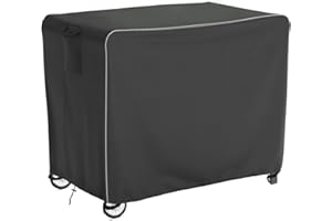 Velway Outdoor Dining Cart Cover - Prep Table Cover for Movable Dining Cart Table with Air Vent, 420D Waterproof Anti-UV Grill Table Cover Bar Tool Cart Cover - 42" L x 24" W x 32" H（Black）