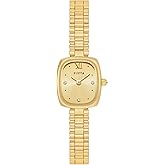 FIYTA Petite Gold Watch for Women - Vintage Rectangle Classic Radio Series - Ultra-Thin Dainty Jewelry Watch with Ruby Crown, Sapphire Crystal & Japanese Quartz - Small Bracelet Watch, Gift for Her