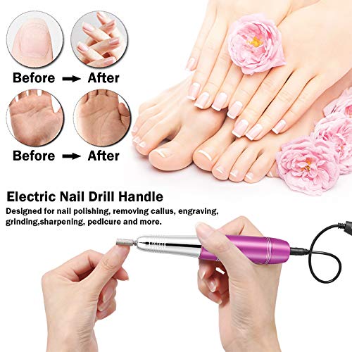 Electric Nail Drill, 20000RPM Portable Nail Drill Machine, Professional Efile Manicure Pen Sander Polisher Tools Nail file kits for Exfoliating,Manicure,Acrylic,Gel Nails