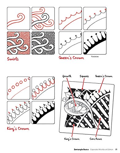 Zentangle Basics, Expanded Workbook Edition: A Creative Art Form Where All You Need is Paper, Pencil, Pen (Design Originals) 25 Original Tangles, Beginner-Friendly Practice Exercises, Techniques