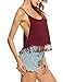 Zeagoo Lace Crop Top Tassel Beach Tank Sexy Spaghetti Strap Tee For Women