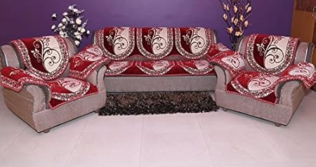 Braids Home Jacquard Weaved Cotton 5 Seater Sofa and Chair Cover Set (Multicolour) - 6 Pieces