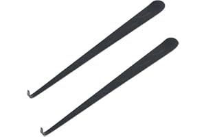 KUMGROT 2 PCS Candle Wick Dippers Stainless Steel Wick Hook Black Candle Accessories for Putting Out Extinguish Candle Wick with Patterned Handle