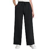 Weintee Women's Wide Leg Cotton Sweatpants with Pockets
