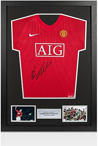 Enmarcado Cristiano Ronaldo Firmado Manchester United Camisa 2007 2008 Amazon Es Hogar