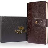Refillable Writing Journal 2018 - Vintage Travelers Notebook, Perfect as a Daily Journal for Women and Men - Handmade with Blank Pages and Embossed Cover