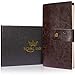 Refillable Writing Journal 2018 - Vintage Travelers Notebook, Perfect as a Daily Journal for Women and Men - Handmade with Blank Pages and Embossed Cover