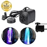 Mini Submersible Water Pump with 12 LED Colorful Light for Indoor Fountain, Pool, Garden, Pond, Fish Tank, Aquarium, Hydroponic (15W 800L / H) by JFQ