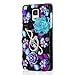 Note 4 Case,Galaxy Note 4 Case - Mavis's Diary 3D Handmade Bling Crystal Luxury Full Diamonds Shiny Music Note Blue Purple Flower Hard Back Case Black Cover for Samsung Galaxy Note 4 SM-N910S SM-N910C