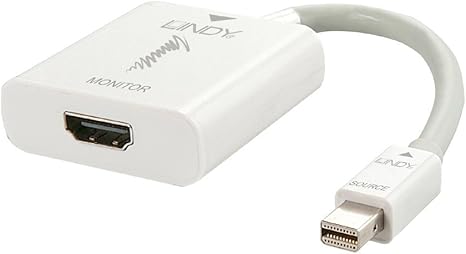 Amazon Com Lindy Mini Displayport 1 2 To Hdmi 4k 60 Hz Active Adapter Converter White Computers Accessories