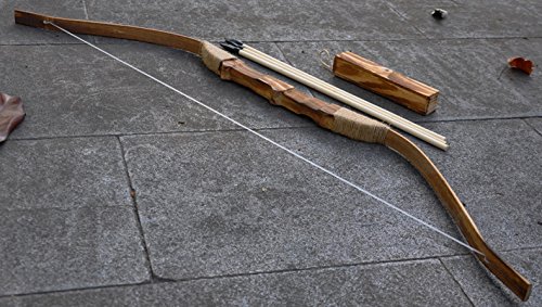 image for NanoWall Hobbies Wooden Bow and Arrow Set with 4 Bullseye Target Sheet