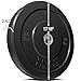 Titan Fitness Single 35 LB Black Economy Olympic Bumper Plate, Rubber with Steel Insert