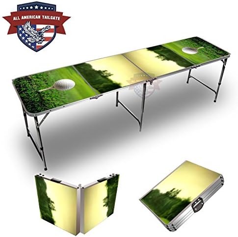 Golf Tee Sunset Theme 8 Foot Folding Tailgate Table