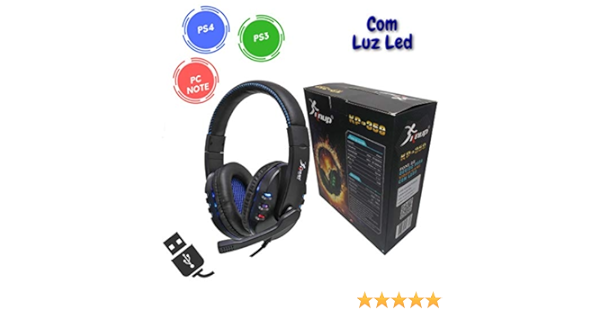Headset Gamer Fone Com Microfone Usb Pc Notebook Ps4 Kp-359 | Amazon.com.br