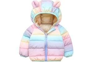 BFFBABY Winter Down Coats for Kids Baby Boys Girls Light Puffer Padded Jacket Bear Hoods Infant Outerwear