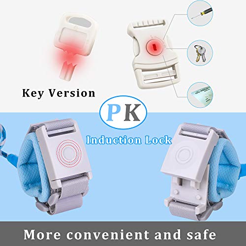 Toddler Safety Harnesses & Leashes, CGBOOM Kid Wrist Link with Induction Lock, Child Anti-Lost Wrist Leash Toddler Walking Belt, Night Reflective Assistant Strap for Baby & Kid - Thumbnail 3