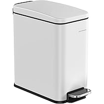 SONGMICS Bathroom Trash Can, Small Trash Bin with Lid, Slim for