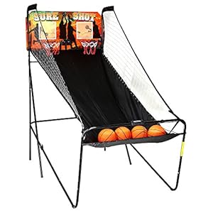 Hathaway Sure Shot Dual Electronic Basketball Arcade Game with Electronic Digital Scoring and Timer, Easy Folding for…
