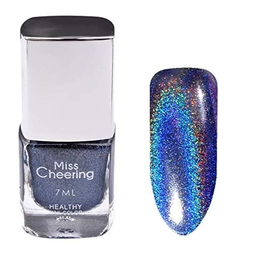 Oksale 7ML Nail Polish Pretty Holographic Holo Glitter Gel Polish Nail Art Holographic (D)