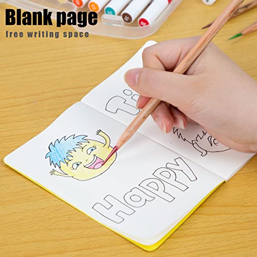 Koogel Small Pocket Notebooks Blank, Mini Notebooks Small Notepads 3.5 x 5.5 Inch Journals for Kids 12 Colors for Students Traveler School Supplies 48 Pages/24 Sheets