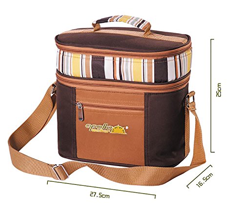 FORBEST Picnic Baskets Tote for 2 Person with Insulation Layer Suitable for Picnic,Outdoor Activities(Coffee)