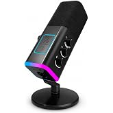 Microfone dinâmico USB/XLR para gravação de podcast,microfone streaming para jogos de computador com RGB,botão de mudo,conect