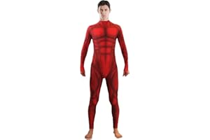 EASUIT Men's Muscle Bodysuit Jumpsuit Full Body Compression Athletic Suit Outfit Halloween Costume for Adult