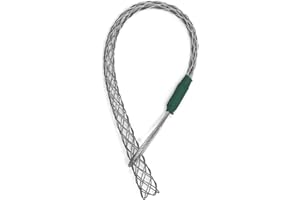 YZELCMT Cable Pulling Grip Lassos for 12-15mm（0.47"-0.59"）electrical wire, single head rope loop, 13.78" long steel wire mesh sock, Anti-slip flexible cable sleeve