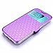 Galaxy S6 Edge Case, ArtMine Quilted Plain Color View Window Function PU Leather Flip Folio Book Style Protective Skin Stand Phone Case Kickstand Feature for Samsung Galaxy S6 Edge (Purple)